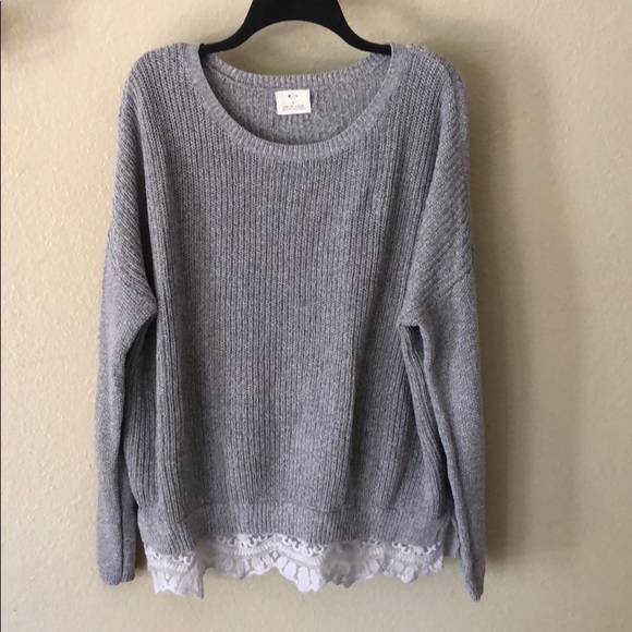 Urban Outfitters Sweaters - Pins and needles oversized lace trimmed sweater L